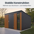 Lamellot Gartenhaus Metall: stabile Konstruktion aus Aluminium- und Stahlprofilen