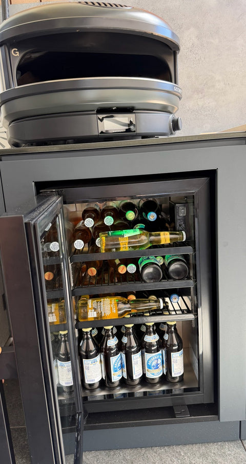 Outdoorküche in Anthrazit mit Pizzaofen und Kühlschrank (Kundenfoto 5)