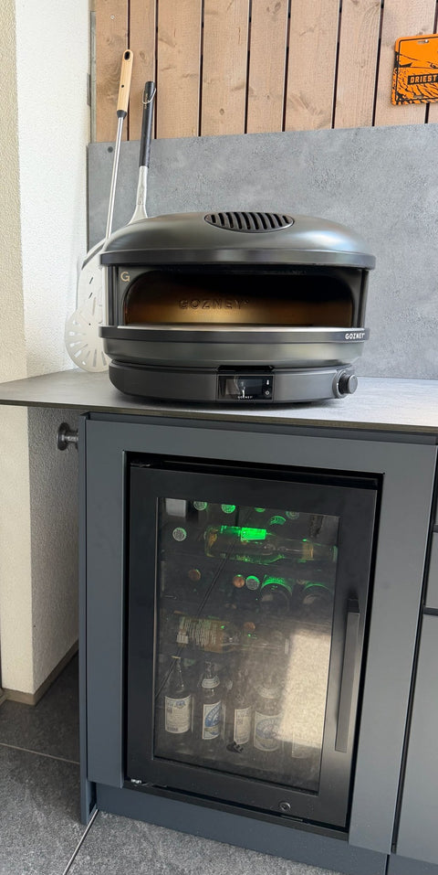 Outdoorküche in Anthrazit mit Pizzaofen und Kühlschrank (Kundenfoto 9)