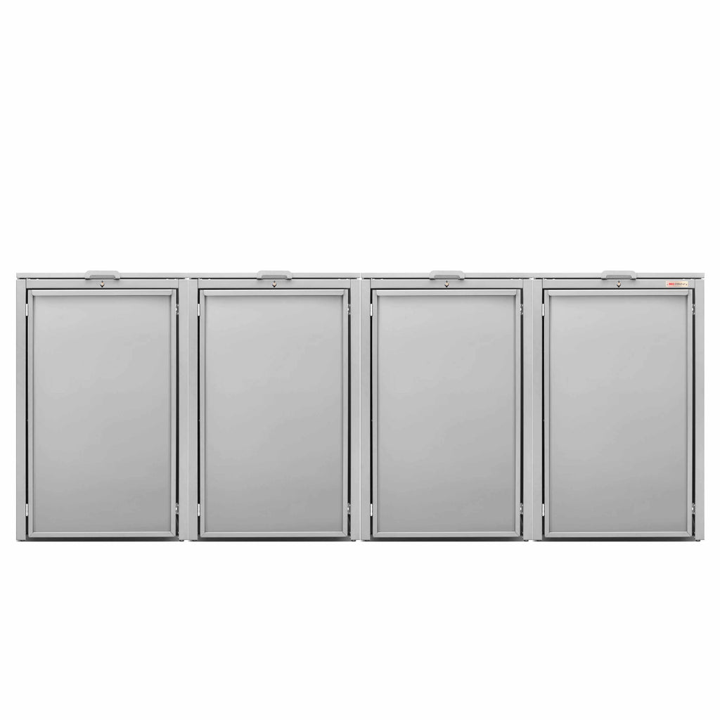 Light gray (RAL7035) trash can box with parcel box BIO Stefan 7035 light gray favorable color light gray with hinged lid