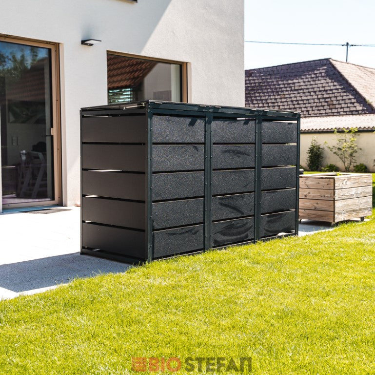 Dustbin box 3-240 240 BIO Stefan color anthracite with lid in Linz South