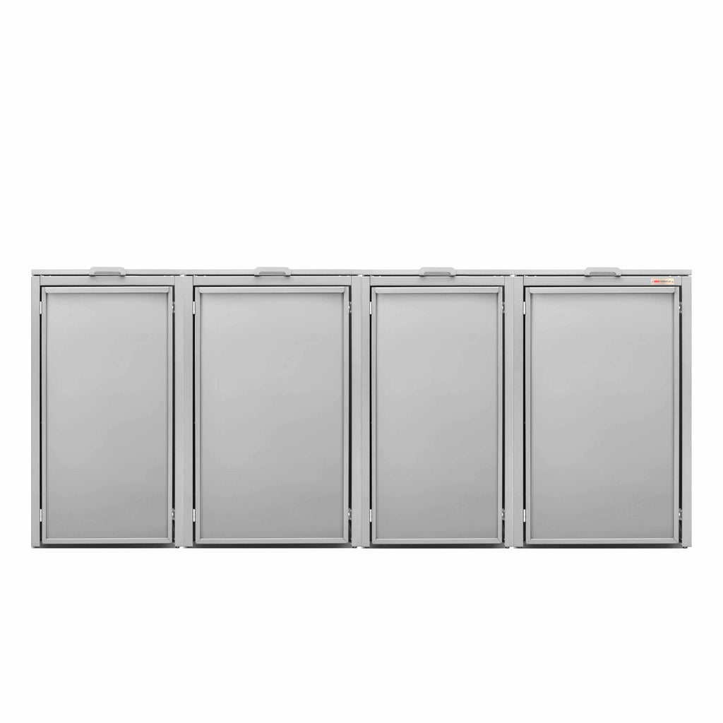 Box pour conteneurs à déchets avec box pour paquets BIO Stefan 7035 gris clair avantageux couleur gris clair avec couvercle 120+240