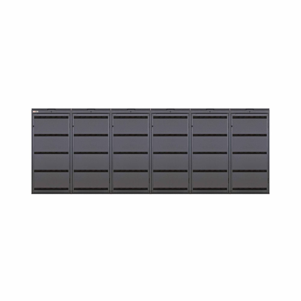 Anthracite (RAL7016) Box pour conteneurs à déchets en métal 6er 120 Anthracite 7016 Habillage pour conteneurs à déchets couleur anthracite avec couvercle rabattable