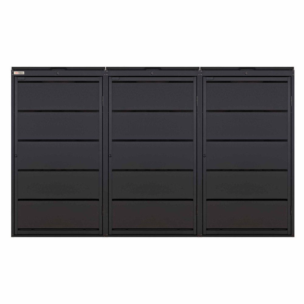 Noir (RAL9005) Mülltonnenbox 3-240 Box pour poubelles 3er Noir 9005 240 BIO Stefan Couleur Design Akzent Noir avec couvercle rabattable