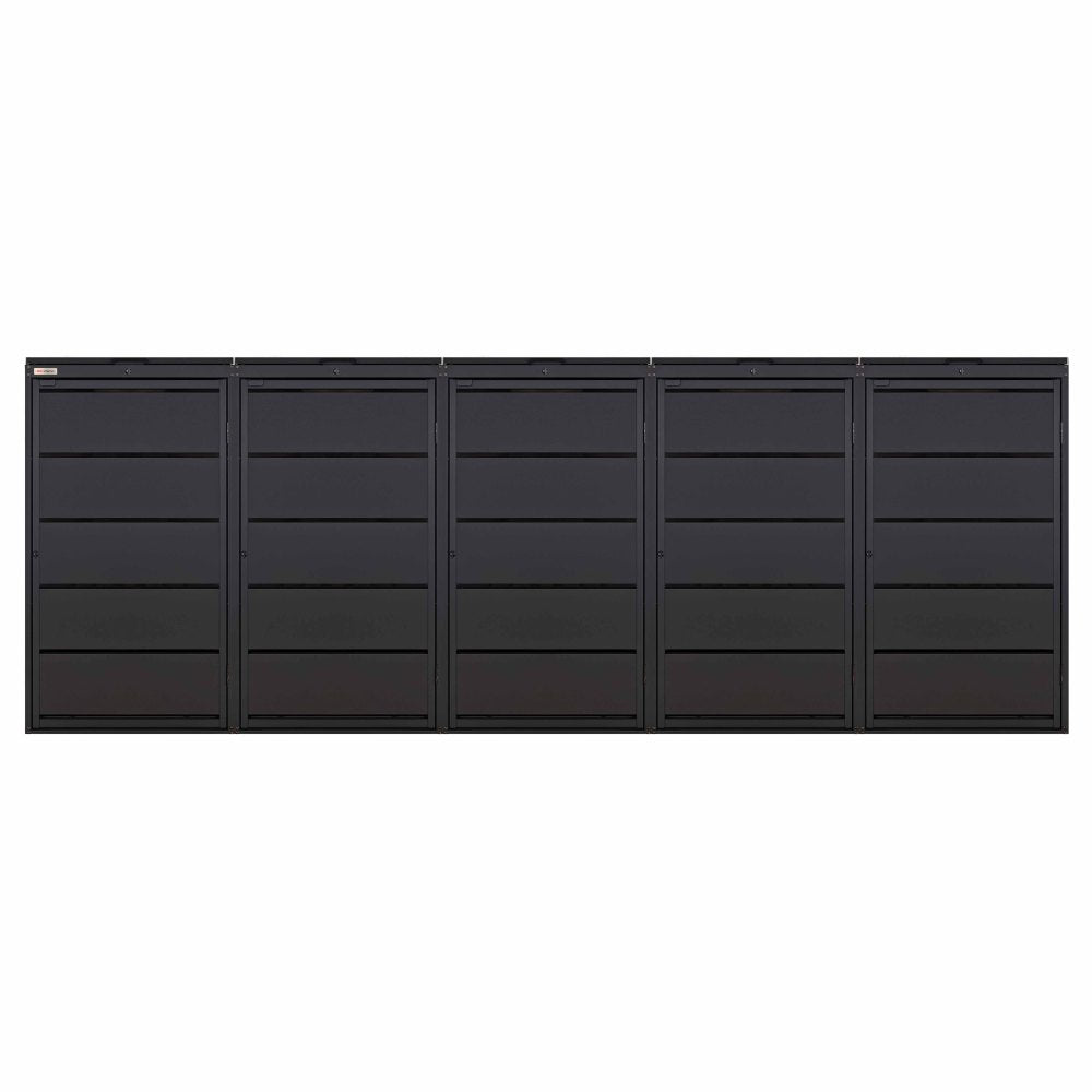 Noir (RAL9005) Box pour poubelles en métal 5er 240 Noir 9006 Habillage de poubelle couleur noir avec couvercle