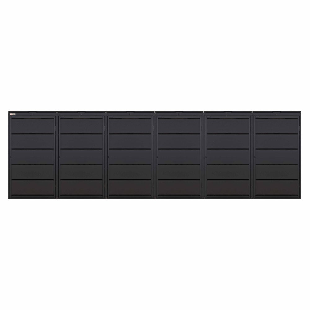 Noir (RAL9005) Box pour poubelles Box pour poubelles 6er 240 métal 6er 240 noir 9005 Habillage pour poubelles couleur design accentué noir avec couvercle