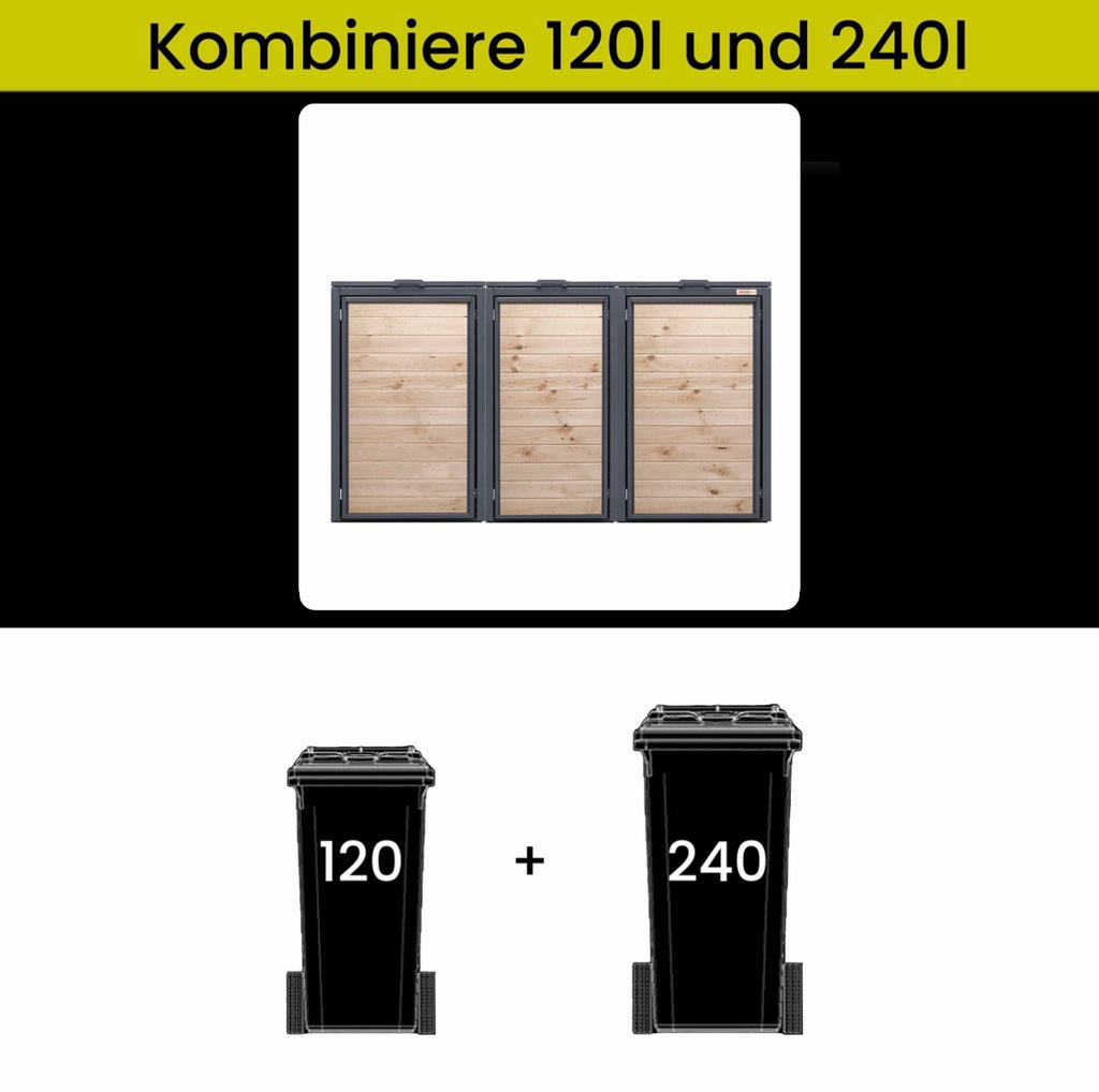 Combinaison de poubelles de 120 et 240l avec Holzmichl