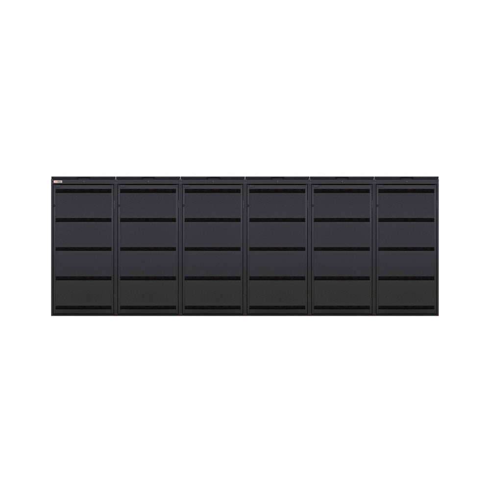 Crna (RAL9005) Kutija za smeće metalna kutija za smeće 6er 120l 6er 120 Black 9005 kanta za smeće obrezivanje boja dizajn naglasak crno s poklopcem