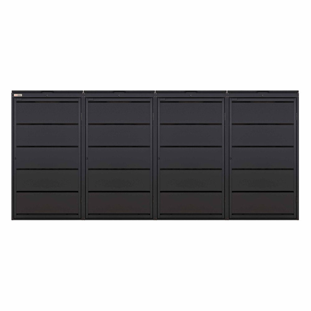 Crna (RAL9005) Kutija za smeće BIO Stefan kutija za smeće 4er 240 litara Crni dizajn boje 9005 naglasak crno s poklopcem