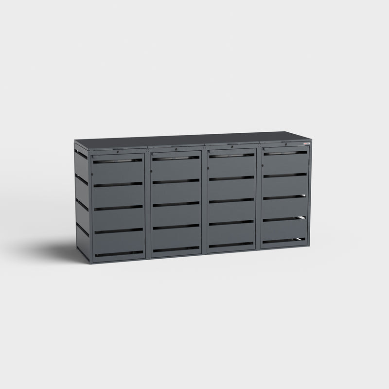 Dagobert Cutie cu 4 pubele pentru pubele de 120L în gri antracit (RAL7016).
