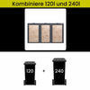 120-240 Holzmichl bin cutie combinație cu capac cu balamale Holzmichl